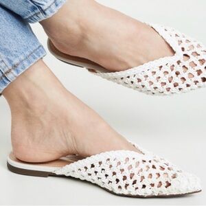 NWOB SCHUTZ Badria Size 8B White Braided Mules